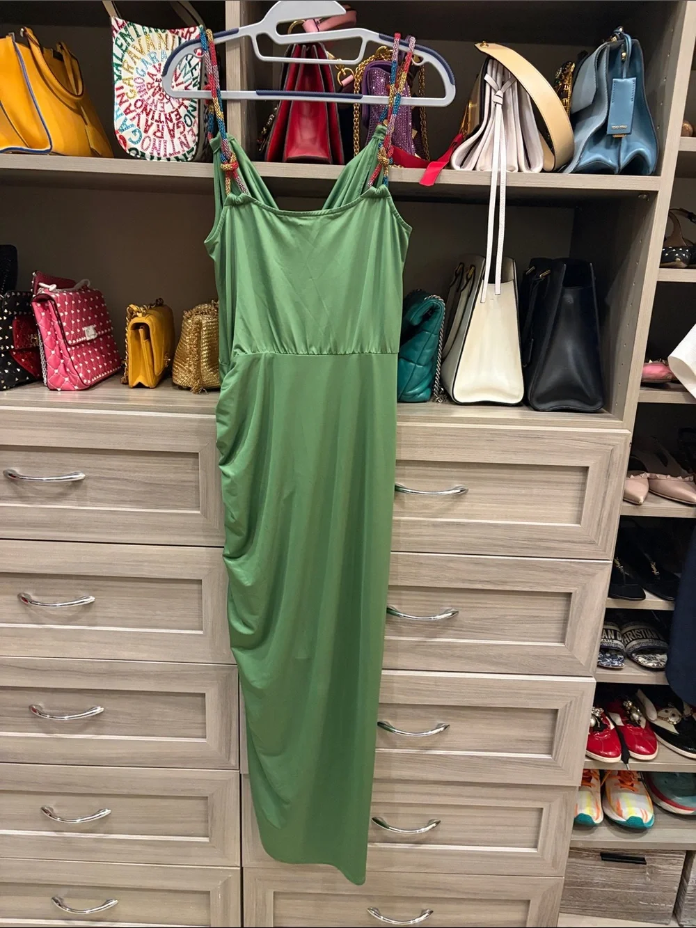 Veronica Beard Green Draped Cowl Maxi Dress - Picture 6 of 6